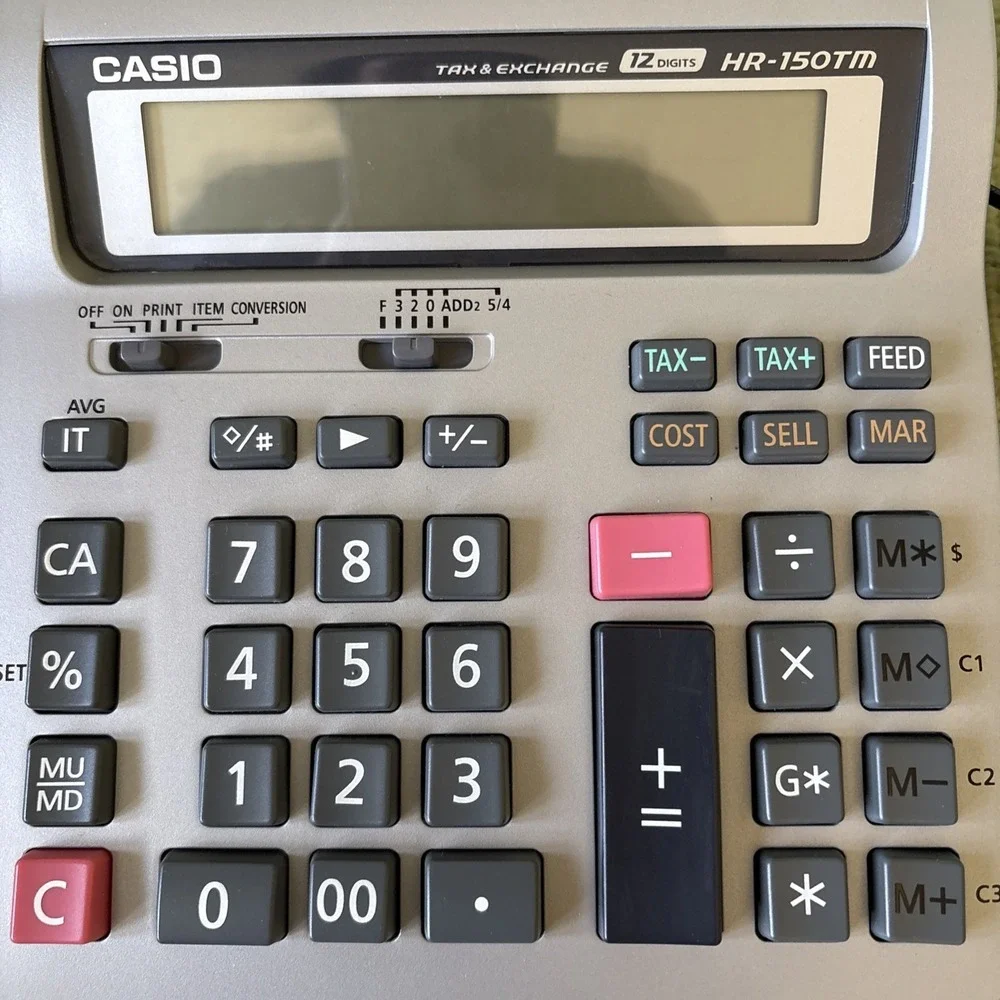 Casio Tax & Exchange 12 Digit HR-150TM Printing Calculator Battery or Electric